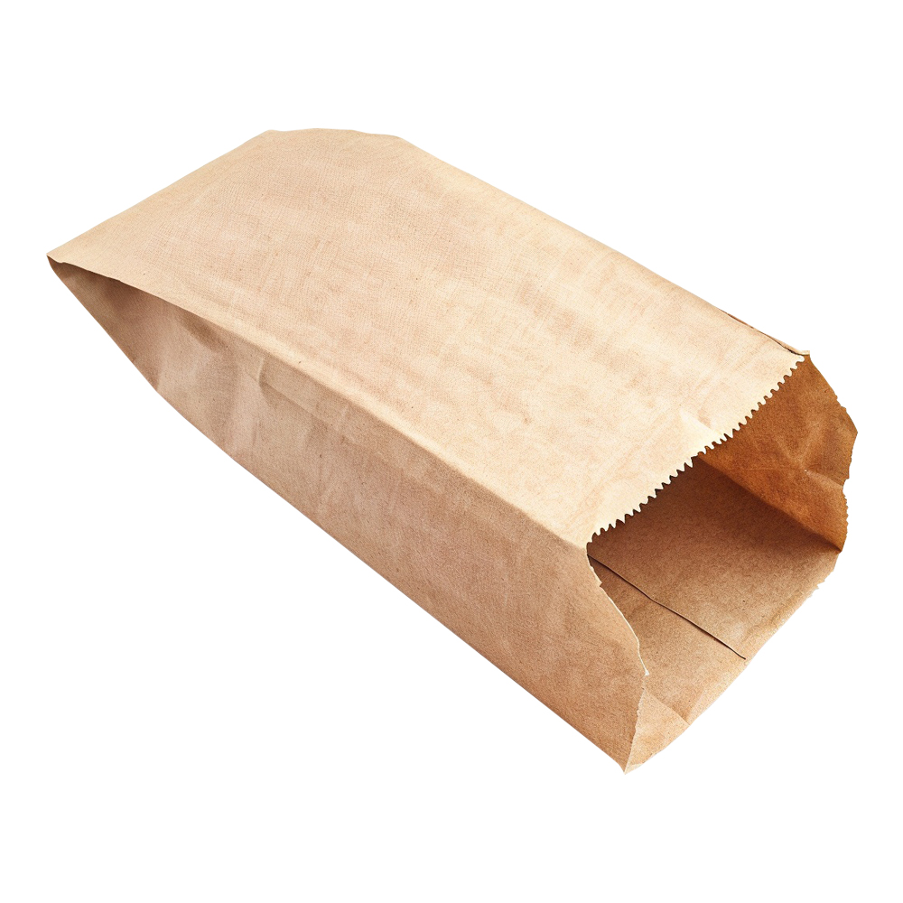 Пакет бумажный 90х40х205 крафт 40 г/м2 с V-образным дном без печати