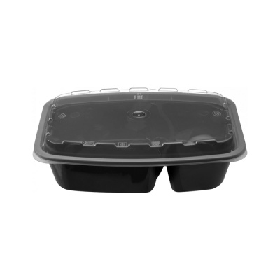 Контейнер под горячее ПП 2-секционный 830 мл ЧЕРНЫЙ с прозрачной крышкой ВЗЛП Контейнер под горячее ПП 2-секционный 830 мл ЧЕРНЫЙ с прозрачной крышкой ВЗЛП