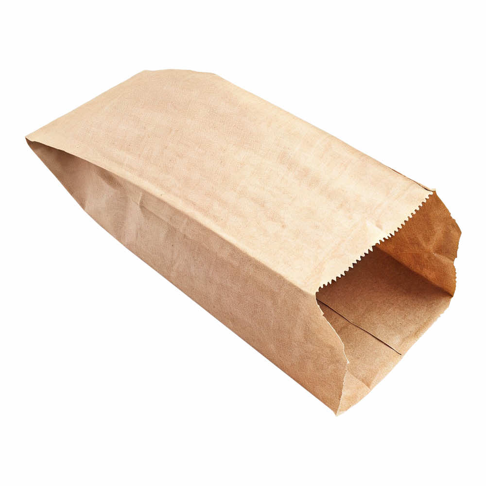 Пакет бумажный 90х40х205 крафт 40 г/м2 с V-образным дном без печати