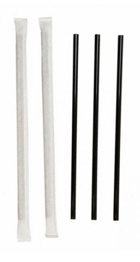 Трубочка 0,8х24см без изгиба черная в индивидуальной упаковке (250) S Трубочка 0,8х24см без изгиба черная в индивидуальной упаковке (250) S