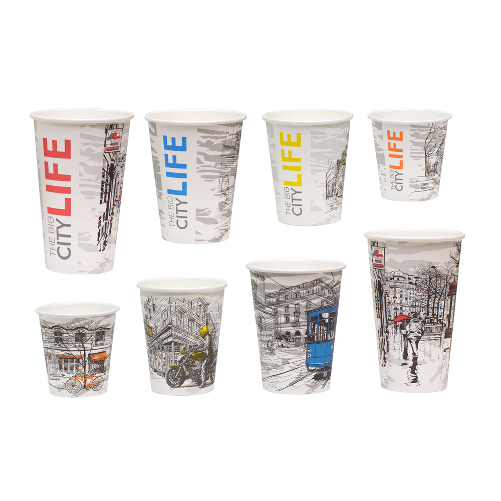 Стакан одноразовый бумажный 300мл без крышки Big City Life Паперскоп Стакан одноразовый бумажный 300мл без крышки Big City Life Паперскоп