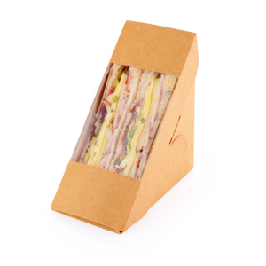 Упаковка для сэндвича SANDWICH 50 131x131x51 КРАФТ с окном OSQ